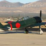 A6M 3 Zero stilll in its warpaint from the film Pearl Harbor at Mojave in 2006 photo by Alan Wilson