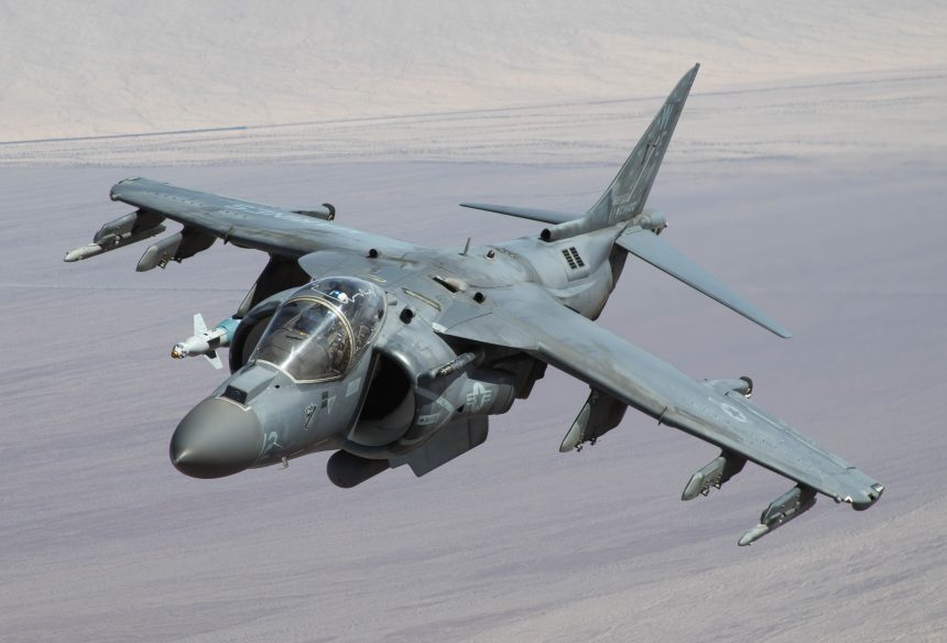 AV 8B Harrier BuNo 165002 in flight