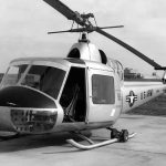 Today in Aviation History - First Flight of The Bell Model 204 10 Bell XH 40 55 4459 with stabilizer bar cowlings and rear doors installed. U.S. Army