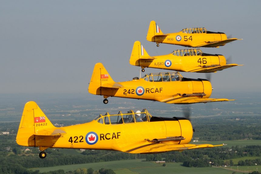 Canadian Harvard Aircraft Association Harward formation