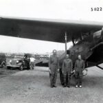 Captain Carl J. Crane Captain George V. Holloman and Mr. Raymond K. Stout with the C 14B 31 381. United States Air Force 090176 F 1234K 007
