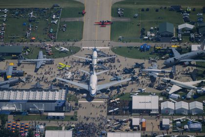 EAA Airventure Oshkosh 2025 Aerial Views Boeing Plaza