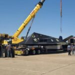 F 117A Nighthawk Arrives Stafford Air Space Museum