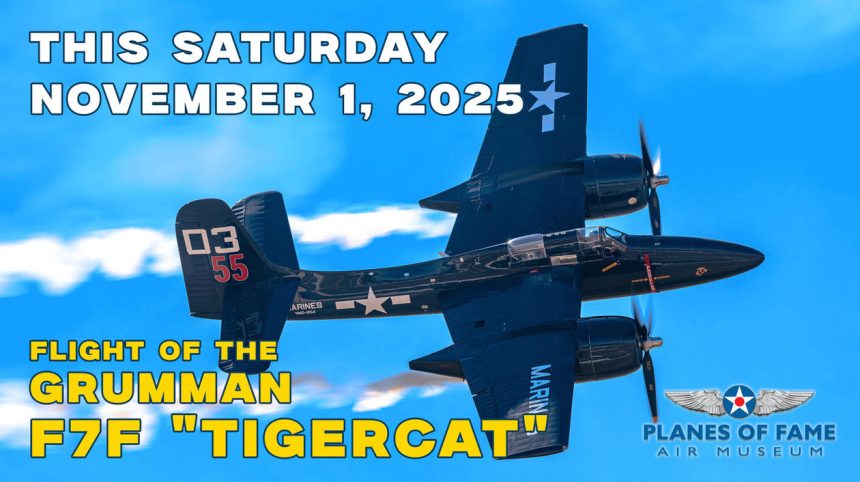 Grumman F7F Tigercat Flight Demonstration and Ed Maloney Scale Model Contest at Planes of Fame Air Museum