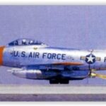 JF 86F F 86FR 52 4608 firing its Rocketdyne engine on takeoff Estrella Warbirds Museum