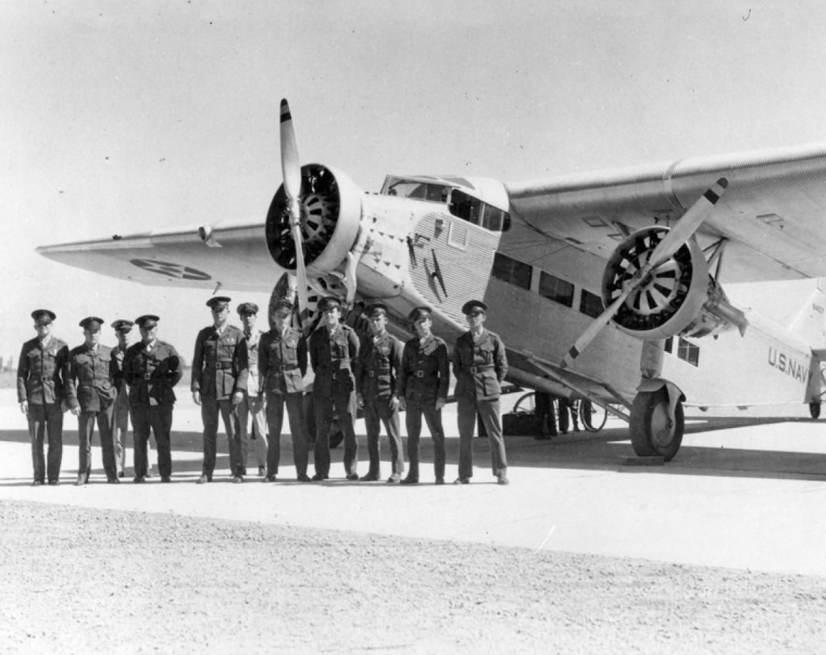 Randy's Vintage Profiles: Ford 5-AT-B Tri-Motor 44 Marine and Navy officers with a Ford JR 3 U.S. Marine Corps Photo Peter B. Mersky Collection