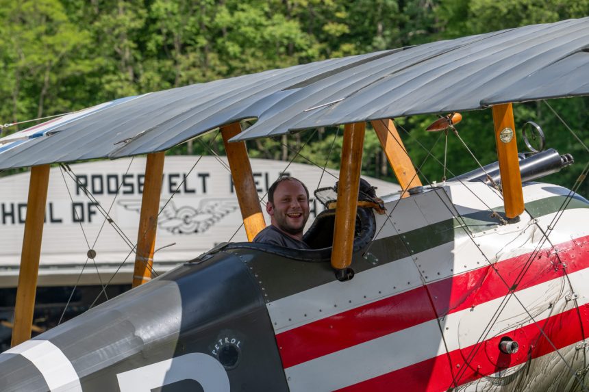 Mark Mondello in the cockpit of the Sopwith Camel. Photo by Dave Trost