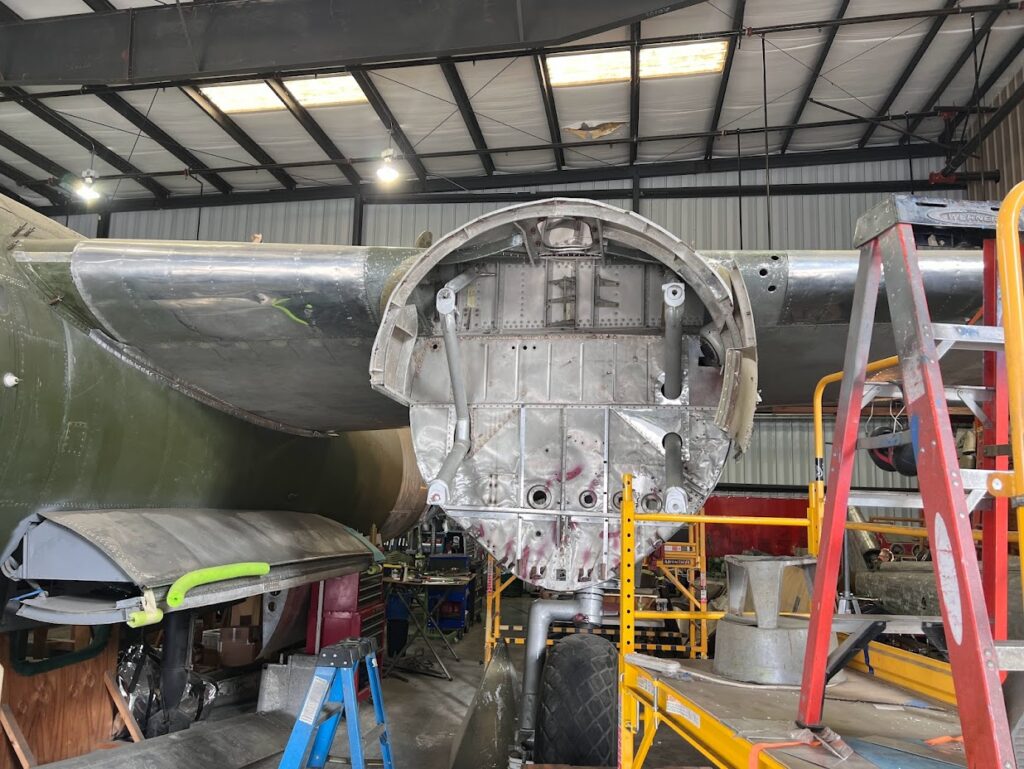 Detail of the firewall of the No.1 engine. Note the bomb bay doors for the forward bomb bay on the left.