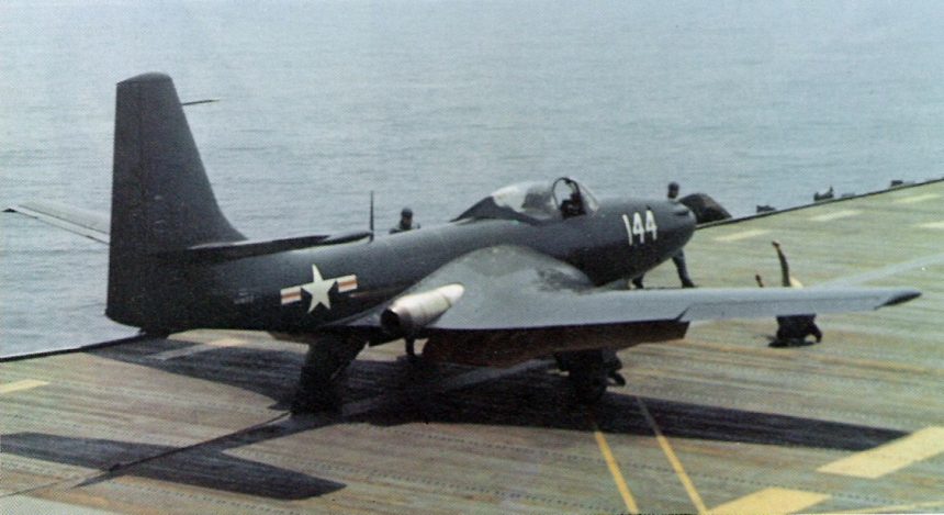 McDonnell FH 1 Phantom of VF 17A on USS Saipan CVL 48 in May 1948