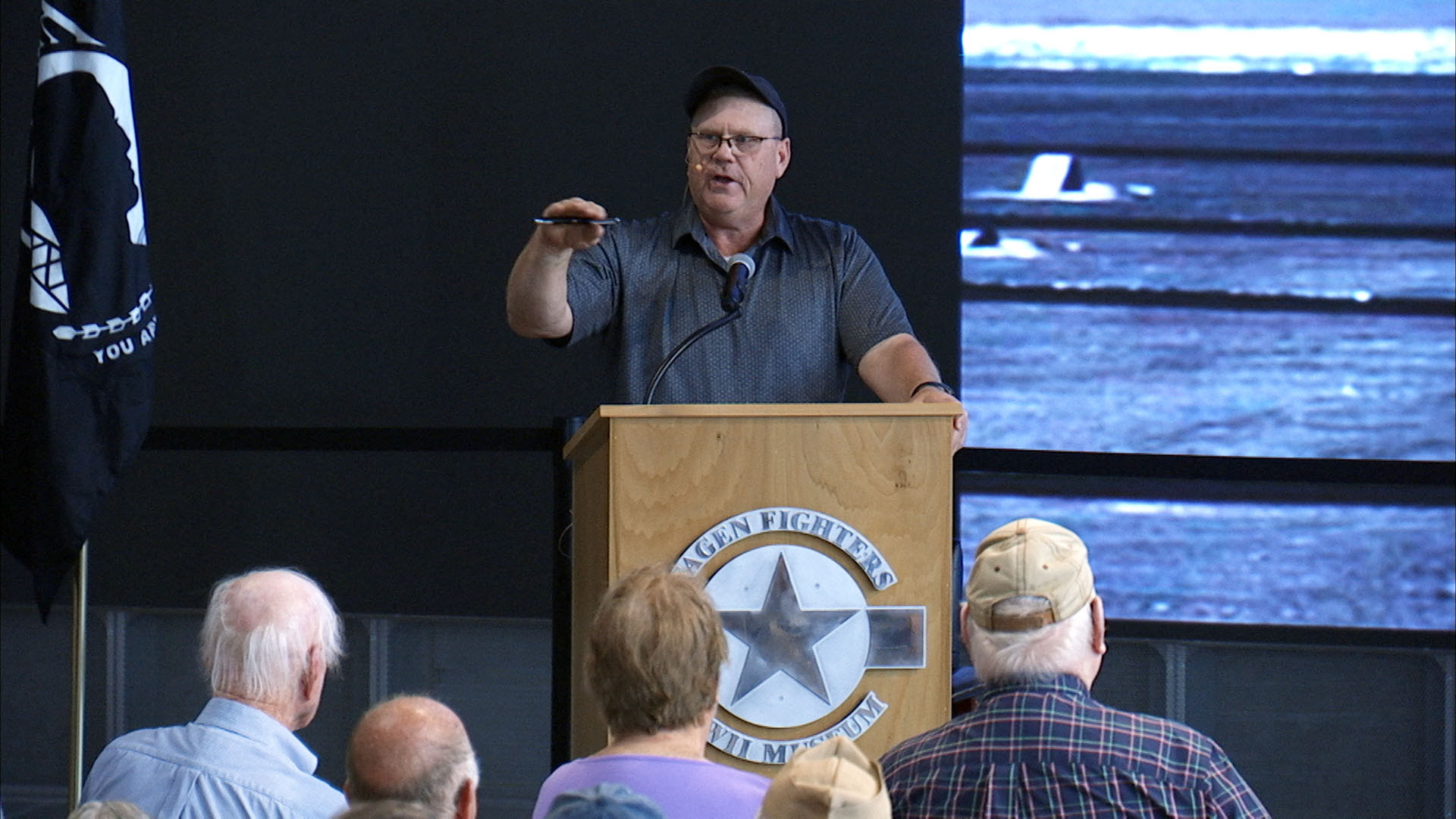 Fagen Fighters WWII Museum Victory at Sea 26 Navy Veteran Fighter pilot Lt. Commander Ryan Christopherson of Clarkfield