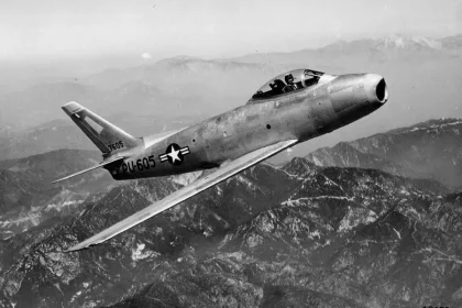 North American Aviation P 86A 1 NA Sabre 47 605 the first production aircraft. U.S. Air Force