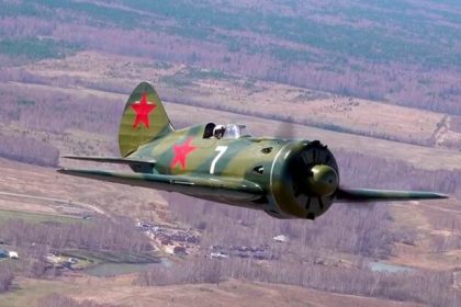 Polikarpov I 16 passing over Novosibirsk Russia 2