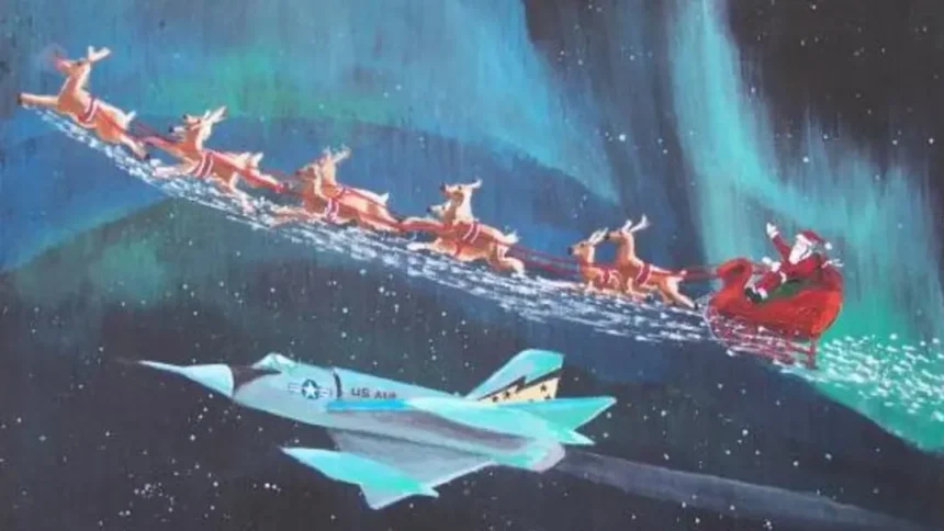 Santa with a NORAD escort