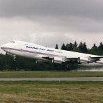 Grounded Dreams: The Boeing Model 985 – The Mach 2+ Future That Never Was 14 The transport version of Boeing 747, as shown above, after modifications, was envisioned to carry up to 10 Model 985 microfighters inside a dorsal hangar structure.