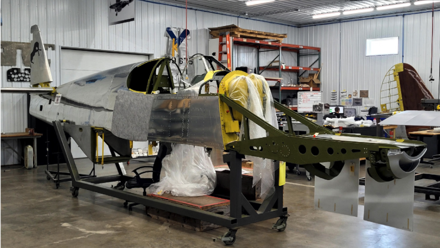 Shillelaghs fuselage is on a rollable jig as work progresses