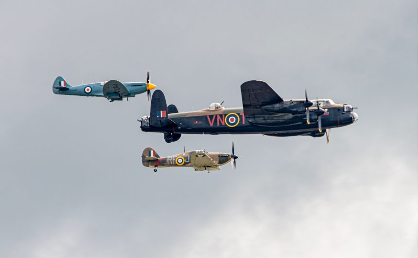 The Battle of Britain Memorial Flights three ship formation