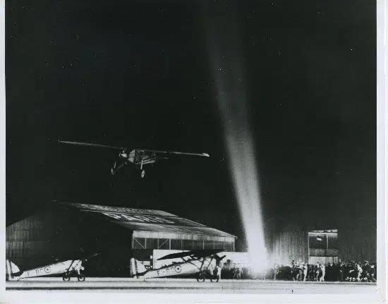 The Spirit of St. Louis arrives at Le Bourget Aerodrome 21 May 1927. San Diego Air and Space Museum Archives