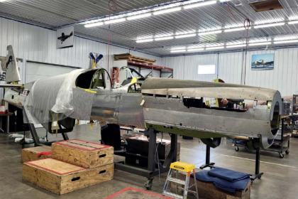 The fuselage takes shape in the restoration shop