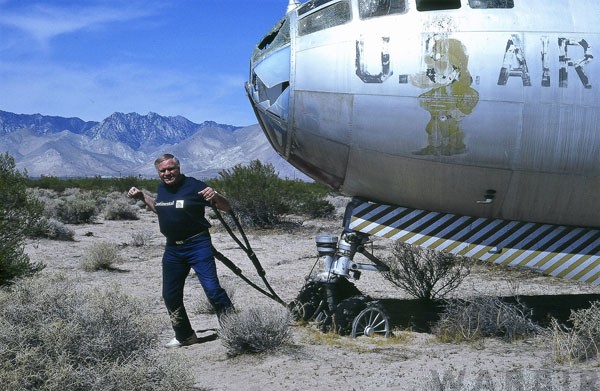 Tony Mazzolini in 1998 with B 29 Doc at China Lake Naval Air Weapons Station. March 1996 2