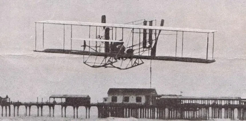 Walter R. Brookins and his Wright Model A at Atlantic City New Jersey 9 July 1910